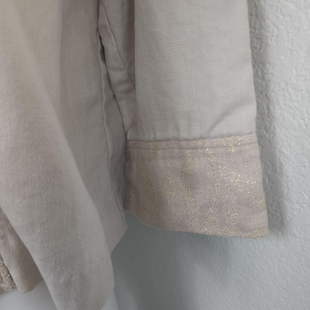 Coldwater Creek Beige Linen Open Jacket Size M - Picture 3 of 9